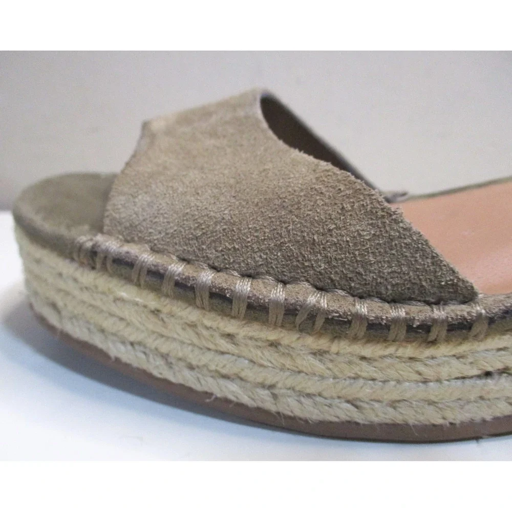 Steve Madden Brown Suede Espadrille Wedge Sandals Ankle Strap Womens 6
